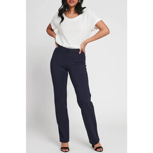 Betabrand Women's Classic Dress Yoga Navy Blue Pull-on Pant Size XS Petite